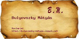 Bulyovszky Mátyás névjegykártya